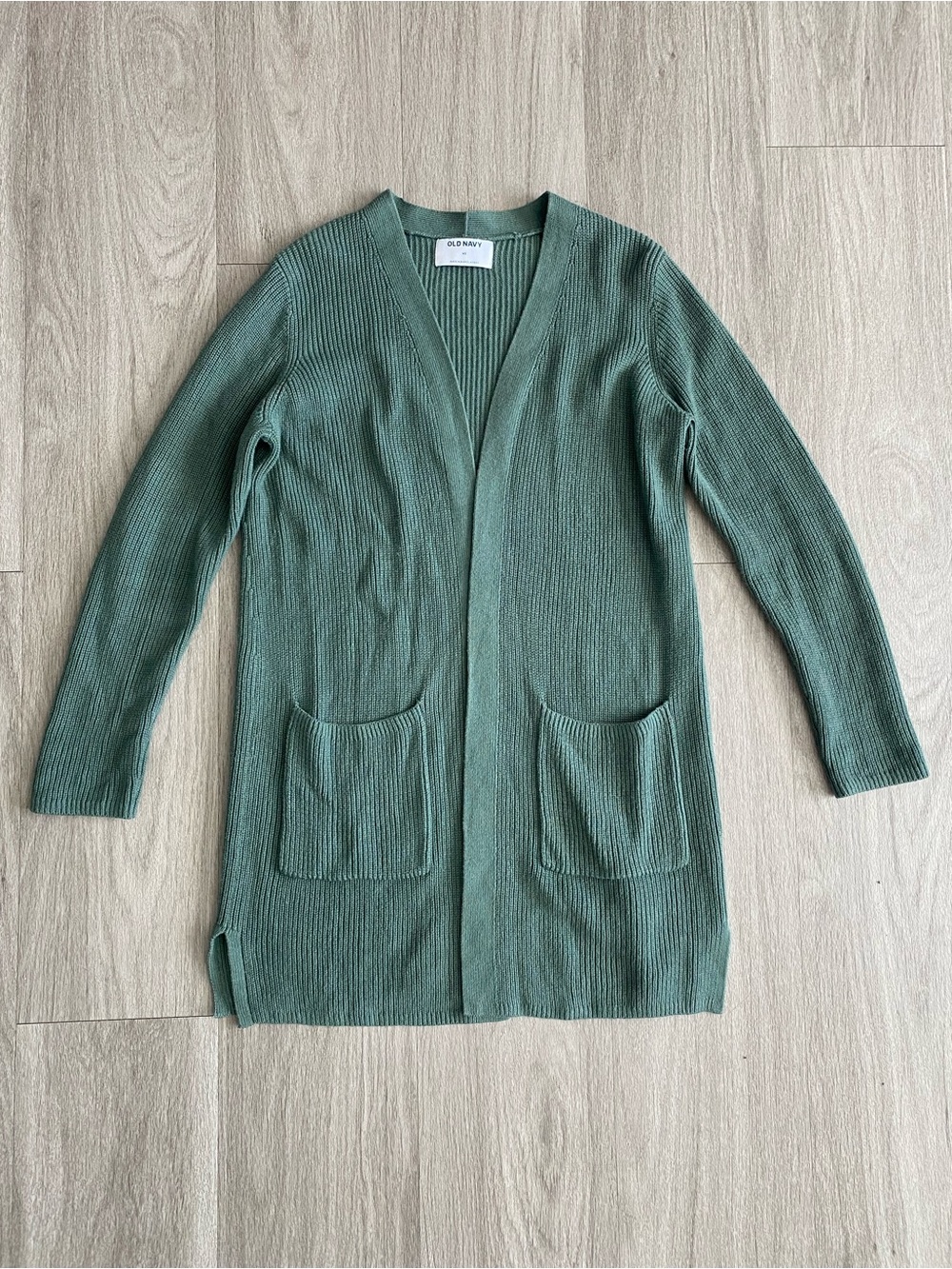 Old Navy Sage Green Ribbed Open-Front Cardigan Women’s XS
